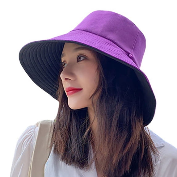 WCJM Straw Visor Ponytail Polyester Sun Hat Purple Sun Hats One Size