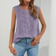 thumbnail image 1 of WCJM Summer Crop Top Women Plain Pink Casual Cropped Tops Purple Tank Top Women's Tanks & Camis Women's Fashionable Casual Solid Color Pleated Cotton and Linen Top Sleeveless Shirt and Vest, 1 of 7