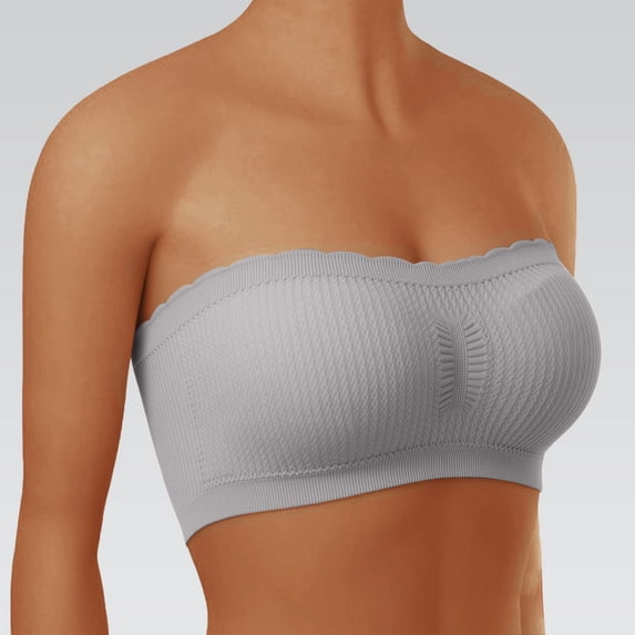 WCJM Summer Layering Essential Strapless Built In Bra Tube Top Women Non Wireless Comfort Padded Anti Slip Seamless Stretch Bandeau Bralette