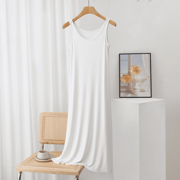 WCJM Summer Sleepwear Camisole Dress for Women In Plus Size with a Base Skirt and Thin Nightgown