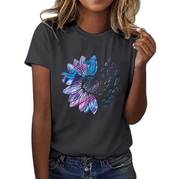 WCJM T Shirts Short Sleeve V Neck Tees for Women Fashion Tops Trendy Lightweight Casual Summer Outfits Clothes 2025 Beach Women's Triple Color Block Stripe T Shirt Short Sleeve Casual Loose Fi