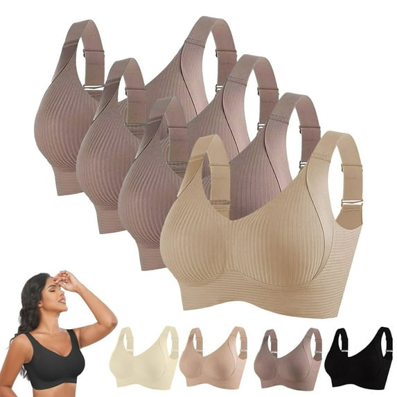 WCJM Thin Laceless Ring Comfortable Breathability Underwear Large Size Brater Buckle Female Bra Deep Vest Bralette Wireless Bra The Yoga Bra AE Bralettes & Lounge Bras