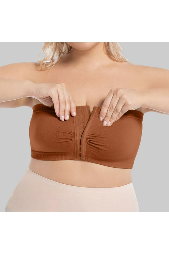 Tube Tops A Brown Women'S Simple Solid Bra Comfy Breathable Tube Bra Women Bras Bra For Ladies