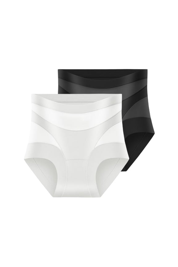 Tummy Control Panties for Women 2 Pack Seamless Compression Underwear Body Shaping Brief Girdle Panties(XL）