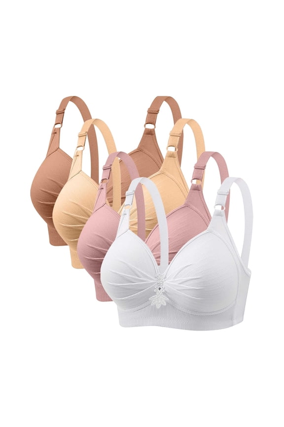 Under$ 10 Wireless Bra And Panty Set Women'S Polyester Underwear Bra & Brief Sets