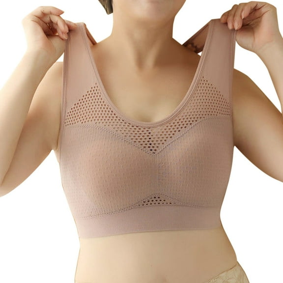 WCJM Up To 50% Off Bra High Cut Breathable Fashion Womens Cotton Bra Pink,Xxl