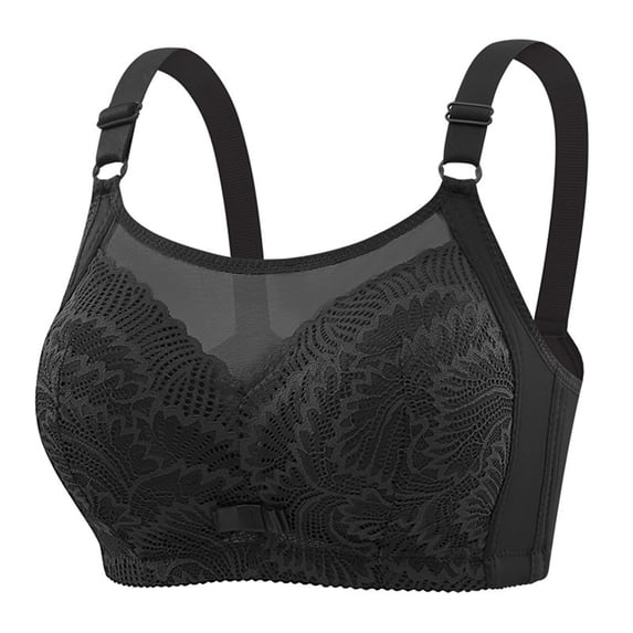 WCJM Up To 50% Off Bra Low Rise Sheer Matching Bra And Panty Set Lace Bra Black,38