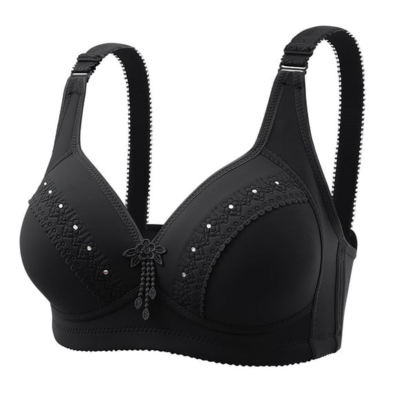 WCJM Up To 50% Off Bra Medium Impact Nylon,Spandex Bra Black,A