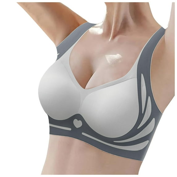 WCJM Up To 50% Off Bra Wireless Bra And Panty Set Nylon,Spandex Bra Blue,M