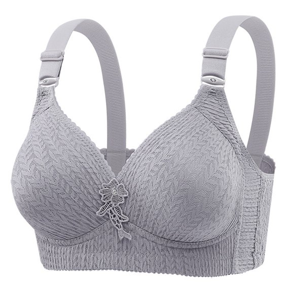 WCJM Up To 50% Off Bra Wireless Bra And Panty Set Nylon,Spandex Bra Grey,44