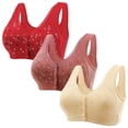 thumbnail image 1 of WCJM Up To 50% Off Bra Womens Ruched V Neck Sports Bra Blended Fabric Bra B,L, 1 of 4