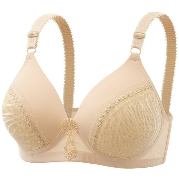 WCJM Up To 50% Off Bra Womens Ruched V Neck Sports Bra Blended Fabric Bra Khaki,40