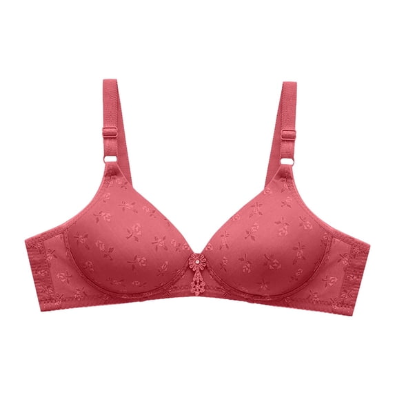 WCJM Up To 50% Off Bra Womens Ruched V Neck Sports Bra Nylon,Spandex Bra Red,36