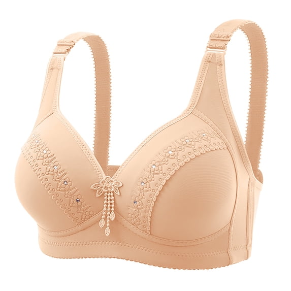 WCJM Up To 50% Off Bra Y Back Spaghetti Thin Strap Nylon,Spandex Bra Beige,C