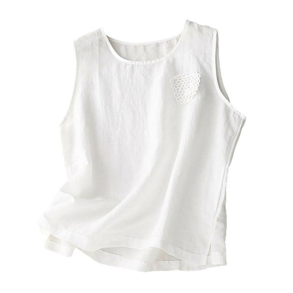 WCJM Up To 50% Off Camisoles & Tanks Cotton Camisoles For Women Cotton And Linen Camisoles & Tanks White,Xxxl