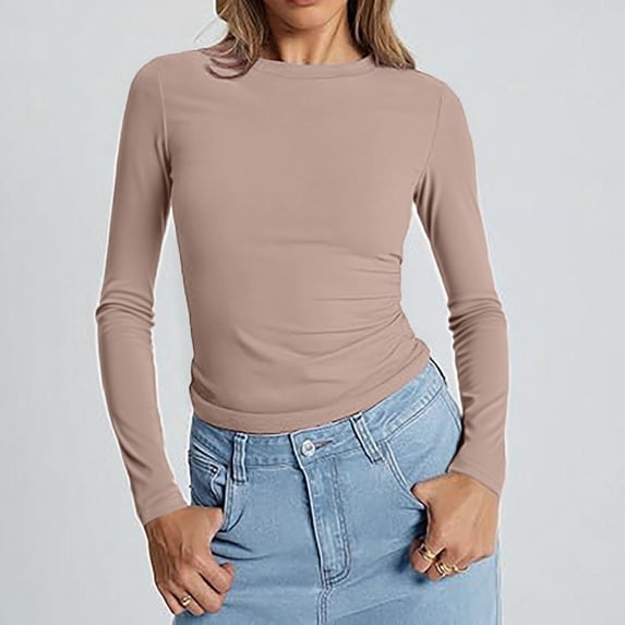 WCJM Vapor Apparel Women's Upf 50+ Uv/Sun Protection Long Sleeve T-Shirt Women's Long Sleeved Round Neck Slim Bottom Sweater 2025 Basic Clothing for Outdoor Wear Sports Top