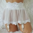 thumbnail image 1 of WCJM White Women Fashion Lingerie Skirt With Garter Belt Mesh Skirt Mini Skirt, 1 of 8