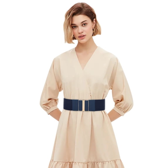 WCJM Wide Thick Elastic Belt for Women Ladies Interlock Buckle Stretch Waist Band for Dress Belt