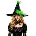 thumbnail image 1 of WCJM Witch Hat Women Sun Hats for Womens Halloween Green Blue Sequin Witch Hat Costumes Accessory, 1 of 3
