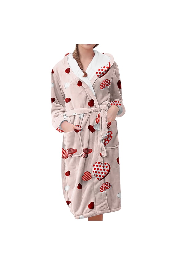 Woman Robe Colorful Pattern Long Sleeve Bathrobe Womens Soft Loungewear Sleepwear Wrap