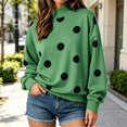 thumbnail image 1 of WCJM Women Oversized Mock Neck Pullover Drop Shoulder Long Sleeve Graphic Print Loose Sweatshirt Casual Fall Top, 1 of 4