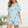 thumbnail image 1 of WCJM Women Pajama Sets Pajamas Set for Women Short Sleeve Sleepwear Button Down Pjs Soft 2 Piece Lounge Sets Pajamas Women's Summer Short Sleeved Lapel Shirt Set Shorts Plus Size Home Clothes, 1 of 9