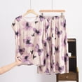 thumbnail image 1 of WCJM Women Pajama Sets Pajamas Set for Women Short Sleeve Sleepwear Button Down Pjs Soft 2 Piece Lounge Sets Printed Artificial Cotton Set Large Size Thin Floral Loose Home Clothing, 1 of 3