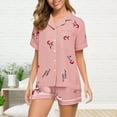 thumbnail image 1 of WCJM Women Pajama Sets Pajamas Set Womens Loungewear Sleepwear 2 Piece PJ Sets Pajamas Women's Summer Short Sleeved Lapel Shirt Set Shorts Plus Size Home Clothes, 1 of 9