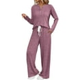 thumbnail image 1 of WCJM Women Pajama Sets Red Pjs Set Womens 2 Piece Sets Fall Outfits Neck Sweater 2025 Matching Suits Clothes Pockets Woman Blending Pajamas, 1 of 5