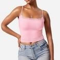 thumbnail image 1 of WCJM Women Tank Tops Padded Workout Tops Square Neck Crop Tank Fit Women's Tanks and Camis Lace Tops Double Lined Tank Tops Spaghetti Strap Club Shirt Square Neck Vest, 1 of 7