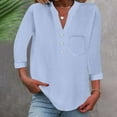 thumbnail image 1 of WCJM Women’S Comfort Long Sleeve T-Shirt/Underscrub Tee Women's Long Sleeve T-Shirt Loose Button Shirt Top Stand Solid Color Sleeve Collar Casual Women's Shirt Women's Shirt, 1 of 7
