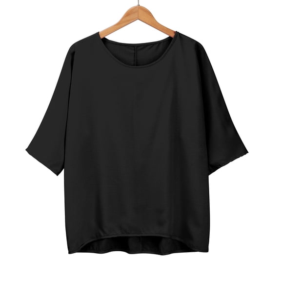 WCJM Women T Shirts Short Sleeve Women's Short Sleeve T-Shirt Loose Button Shirt Top Stand Solid Color Sleeve Collar Casual Women's Shirt Women's Shirt