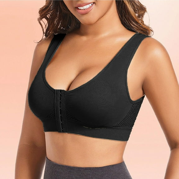 WCJM Women bl Polyester,Spandex Beige ending Shirts Bras For Older Women Comfy Convenient Front Closure Bras No Underwire Supportive Bras Full Coverage Bra