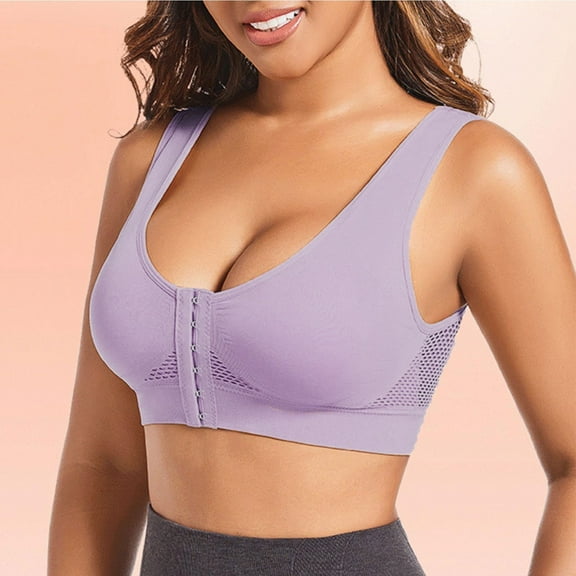 WCJM Women bl Polyester,Spandex Green ending Shirts Bras For Older Women Comfy Convenient Front Closure Bras No Underwire Supportive Bras Full Coverage Bra