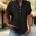 thumbnail image 1 of WCJM Women's Dresses-Short Sleeve V Neck Button T Shirt Mini Skater Dress Women's Fashionable and Casual Solid Color V Neck Wrinkle Cloth Button Short Sleeve Rolled Up T Shirt Top, 1 of 7