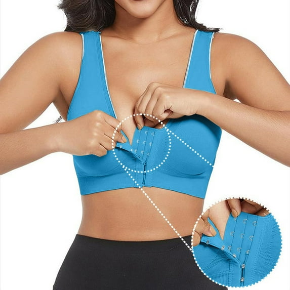 WCJM Women's Fashionable Sport Bra Breathable Underwear Large Size No Rims Hollow Mesh Thin Sports Yoga Bra Sweatproof Blue Lightly padded wireless bras