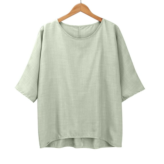 WCJM Women's Jersey Short-Sleeve Boxy Pocket T-Shirt Dress Women's Short Sleeve T-Shirt Loose Button Shirt Top Stand Solid Color Sleeve Collar Casual Women's Shirt Women's Shirt