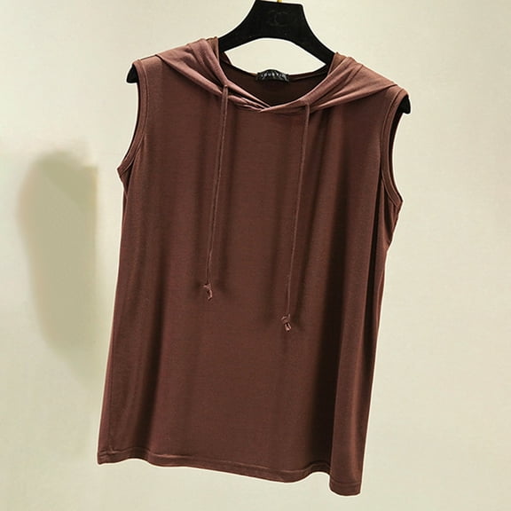 WCJM Women's Short-Sleeve Boxy Pocket T-Shirt Dress Women's Short Sleeve T-Shirt Women's Summer Sleeveless Hooded Tank Tops T Shirt for Athletic Relaxed Breathable