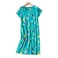 thumbnail image 1 of WCJM Women's Knitting Cotton Sleepwear Blue Women's Nightgown Women's Plus Size Cute Cartoon Home Clothes Knitted Cotton Sweet And Fat Short Sleeved Round Neck Pajamas Women's polyester nightgown, 1 of 4