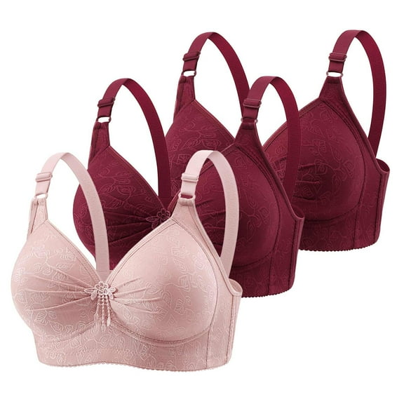 WCJM Women's Lace Beige chemical fiber underwear Womens Sexy Lace Gathered Bra Straps Breast Cup Underwear