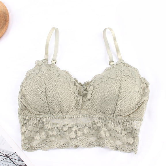 WCJM Women's Lace Blue chemical fiber underwear Women Full Cup Thin Underwear Plus Size Wireless Sports Bra Lace Bra Breast Cover Cup Large Size Vest Bras