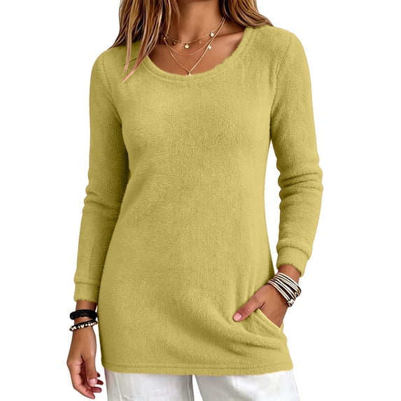 WCJM Women's Long sleeve T-shirt Women Round Neck Long Sleeve Loose Pullover Casual Top