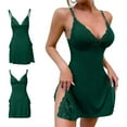 thumbnail image 1 of qinhaie 2025 Clearance Short Sleeve Sleepshirt Women's Sleepwear Plus Size Summer Dresses Green,XXXL, 1 of 8