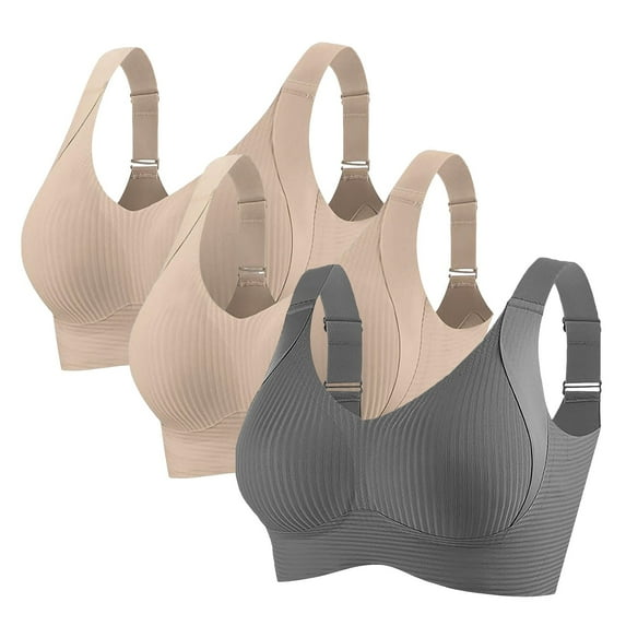 WCJM Women's Nursing Tank Camis with Built-In Maternity Bra Women's Tanks and Camis Women's Ribbed Adjustable Wireless Bra 3 Pack Women Solid Four Breasted Adjustable Wireless Bra