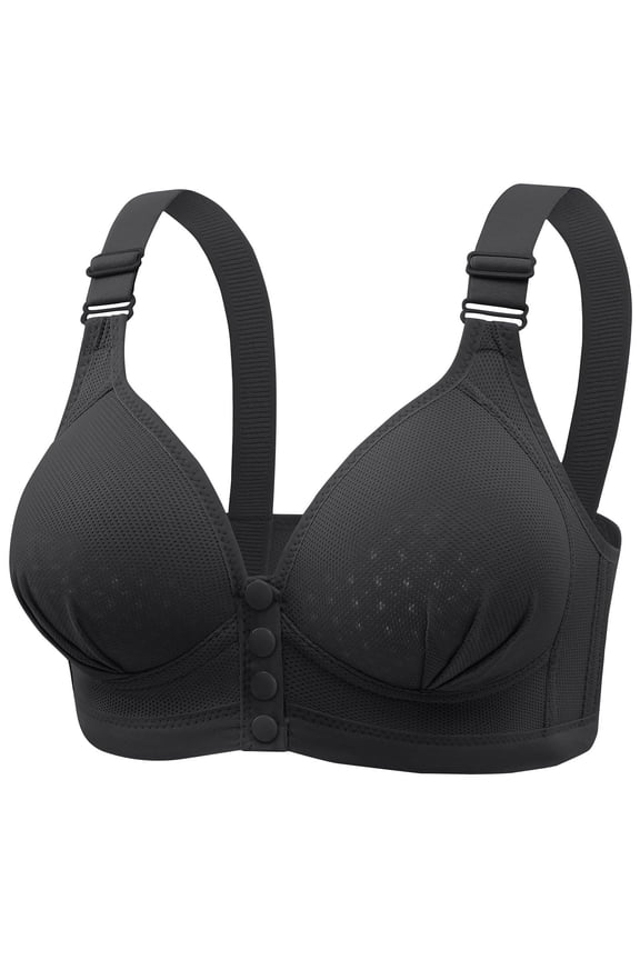 Women'S Nylon,Spandex Bu4 Nylon Underwear Pack Of 3 Womens Front Closure Bra Racerback Plus Size Unlined Underwire Full Coverage Bras
