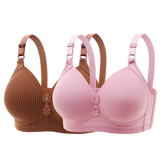 WCJM Women'S Nylon,Spandex Blue Nylon Underwear High Support Bras For Women Adjustable Strap Full Coverage Up Bras Comfortable No Underwire Wireless Bras