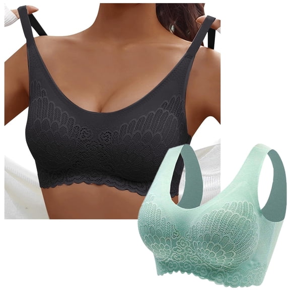 WCJM Women's Nylon,Spandex Coffee nylon bra Womens No Steel Ring French Womens Front Close Bra T Back Plus Size Seamless Unlined Bra For Large Bust