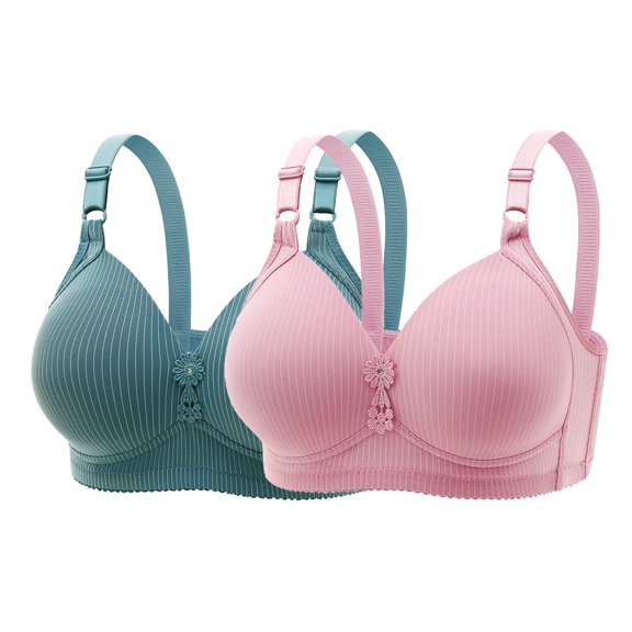 WCJM Women'S Nylon,Spandex Orange Nylon Underwear High Support Bras For Women Adjustable Strap Full Coverage Up Bras Comfortable No Underwire Wireless Bras