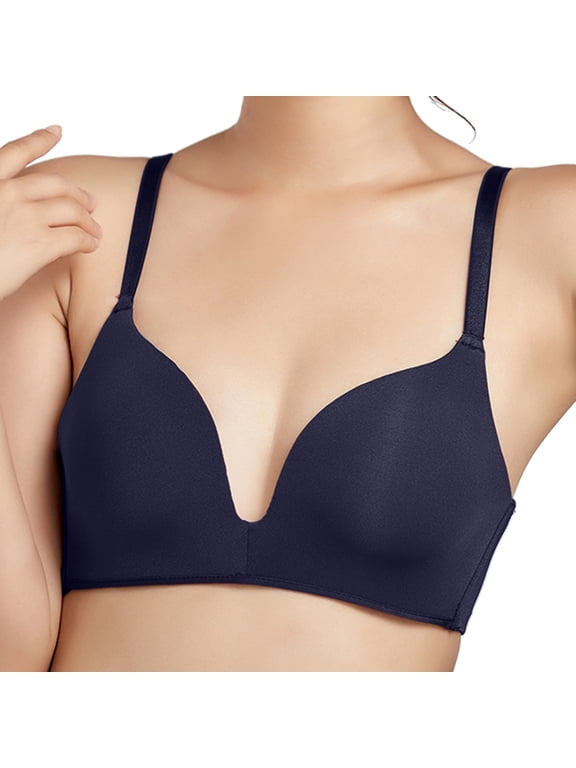 Women's Nylon,Spandex Wine nylon bra Women's Summer New Comfortable Sexy Comfortable B/C Cup Smooth Face No Steel Ring Gathering Bra