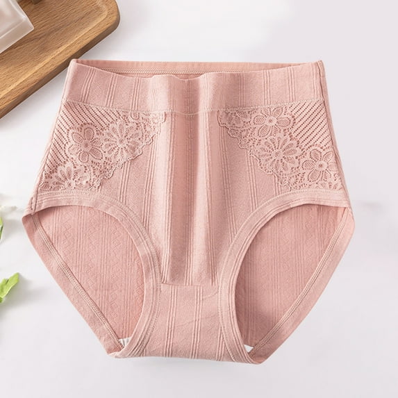 WCJM Women's Panties Essentials Women's Cotton Bikini Brief Underwear (Available in Plus Size), Multipacks Women Solid Color Cotton V Neck High Waist Lace Abdominal Briefs